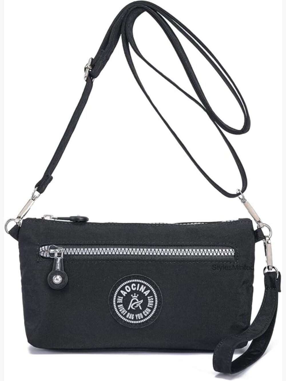 Small RFID Wristlet Crossbody Nylon Phone Bag Purse Travel